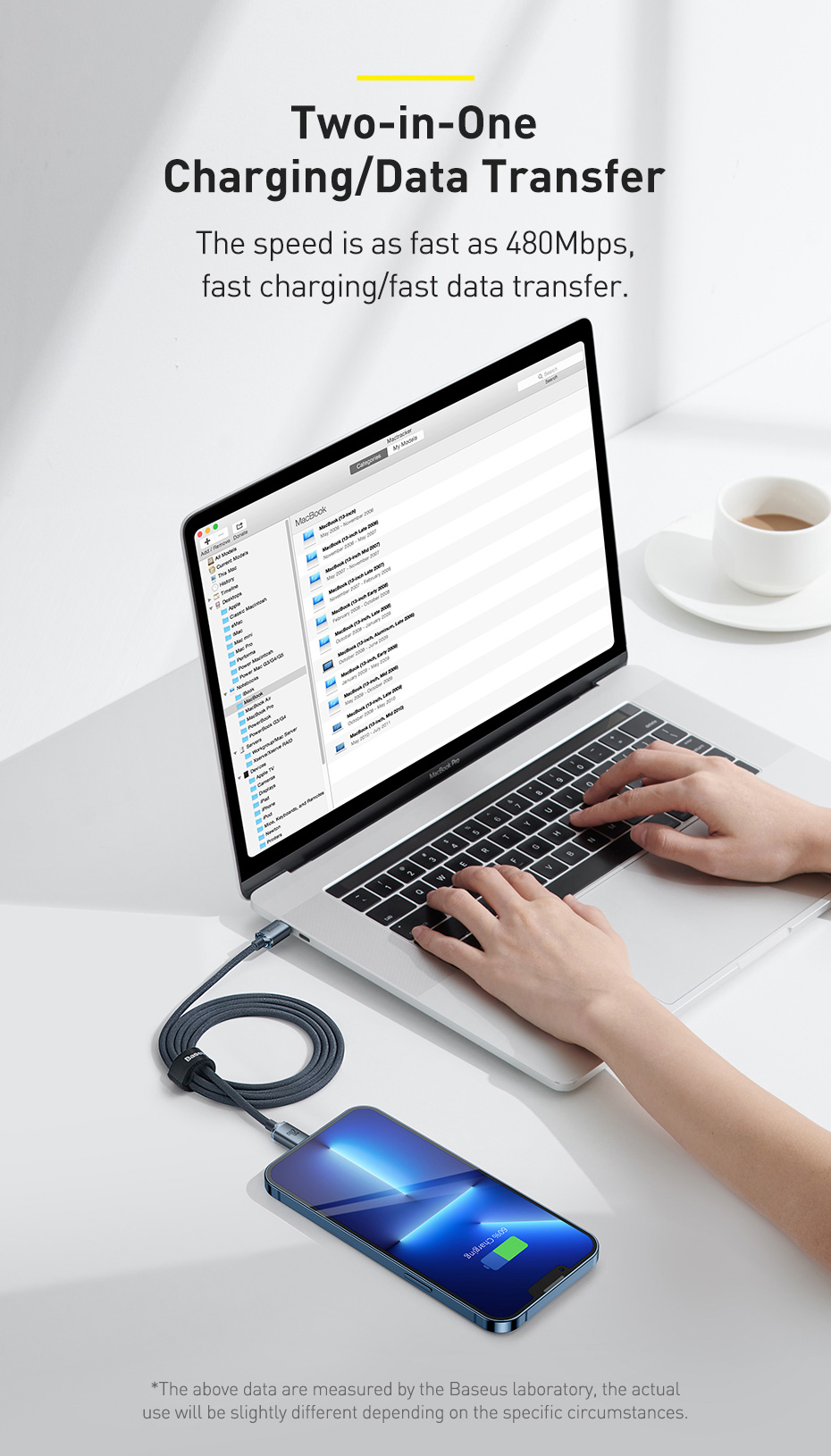 Baseus 20W PD Cable Crystal Shine Series Fast Charging Data Cable Type