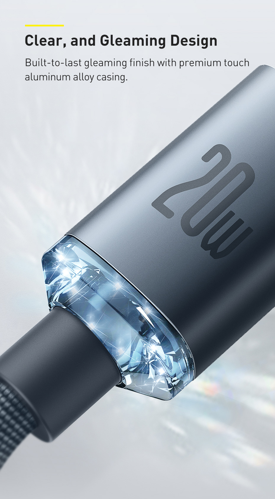 Baseus 20W PD Cable Crystal Shine Series Fast Charging Data Cable Type