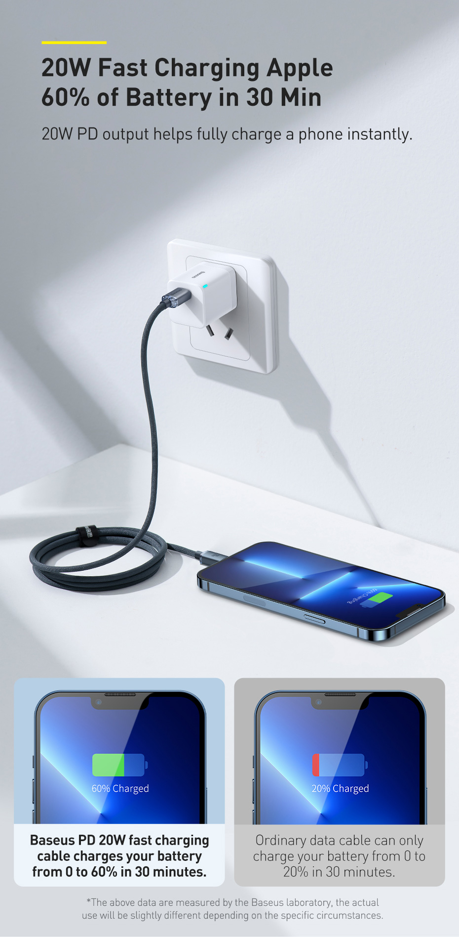 Baseus 20W PD Cable Crystal Shine Series Fast Charging Data Cable Type