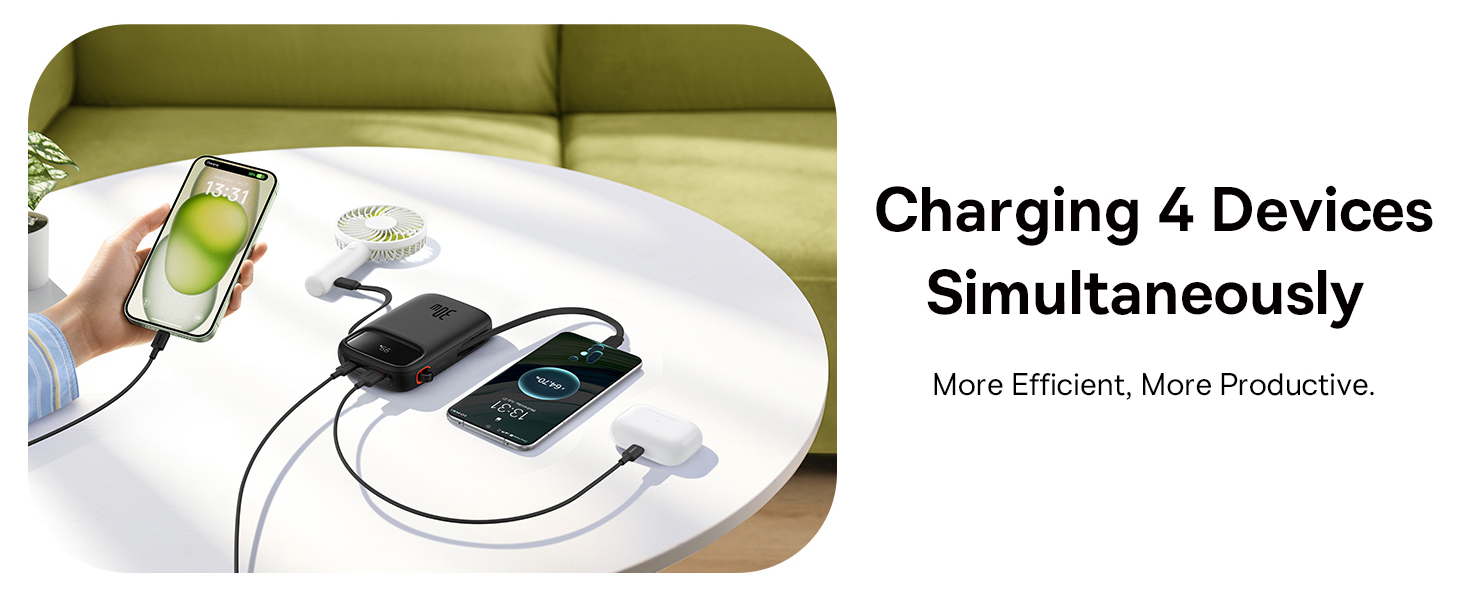 Baseus QPow2 10000mAh Digital Display Fast Charge Power Bank 30W With Built